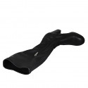 Woman's boot with half zipper in black leather and elastic material heel 8 - Available sizes:  32, 33, 43