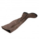 Bottes au dessus de genou pour femmes en daim et matériau elastique taupe avec demi fermeture éclair talon 3 - Pointures disponibles:  43