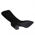 Botas puntiagudos para mujer en gamuza negra con cremallera tacon 8 - Tallas disponibles:  43