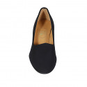 Woman's highfronted shoe in black elastic fabric heel 5 - Available sizes:  31, 32