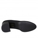 Woman's highfronted shoe in black elastic fabric heel 5 - Available sizes:  31, 32, 33, 34