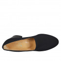 Woman's highfronted shoe in black elastic fabric heel 5 - Available sizes:  31, 32, 33, 34