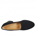 Woman's highfronted shoe in black elastic fabric heel 5 - Available sizes:  31, 32