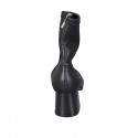 Bottines pour femmes en cuir et matériau élastique noir avec fermeture éclair talon 6 - Pointures disponibles:  42, 44