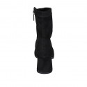 Woman's ankle boot with zipper in black elastic material and suede heel 6 - Available sizes:  34