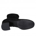 Botines para mujer con cremallera en gamuza y material élastico negro tacon 6 - Tallas disponibles:  34