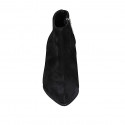 Botines bajos con cremallera para mujer en gamuza negra tacon 6 - Tallas disponibles:  34, 42, 45