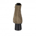 Woman's pointy ankle boot with zipper in beige suede heel 6 - Available sizes:  42