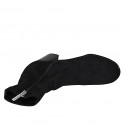 Botines para mujer con cremallera en gamuza y material elástico negro tacon 8 - Tallas disponibles:  42, 43
