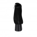 Bottines à bout pointu pour femmes avec fermeture éclair en daim noir talon 6 - Pointures disponibles:  42, 45