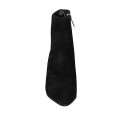 Stivaletto a punta da donna con cerniera in camoscio nero tacco 6 - Misure disponibili: 42, 45
