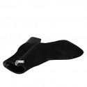 Botines a punta para mujer con cremallera en gamuza negra tacon 6 - Tallas disponibles:  42, 45
