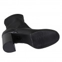 Bottines pour femmes en cuir et matèriau elastique noir avec fermeture éclair talon 8 - Pointures disponibles:  42