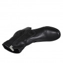 Botines para mujer en piel y materal élastico negro con cremallera tacon 8 - Tallas disponibles:  42
