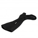 Woman's boot with half zipper in black leather and elastic material heel 6 - Available sizes:  43
