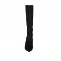 Bottes à bout pointu pour femmes avec demi fermeture éclair en daim et matériau elastique noir talon 6 - Pointures disponibles:  33, 43