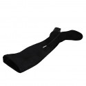 Woman's over-the-knee boot in black elastic material and suede with half zipper heel 6 - Available sizes:  32, 33, 43