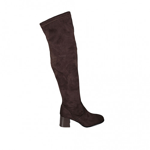 Woman's over-the-knee boot in brown...