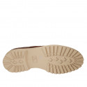 Chaussure richelieu à lacets avec bout droit pour femmes en daim marron talon 3 - Pointures disponibles:  43, 44, 45