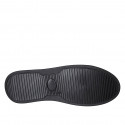 Zapato para mujer con cordones, plantilla extraible y cremallera en piel y charol negro y gris cuña 4 - Tallas disponibles:  42, 45