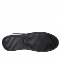 Zapato para mujer con cordones y plantilla extraible en charol y glitter negro y piel bronce cuña 4 - Tallas disponibles:  42