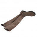 Stivale da donna in camoscio ed elasticizzato taupe con mezza cerniera tacco 3 - Misure disponibili: 34, 47