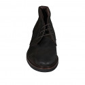 Zapato para hombres con cordones en piel y gamuza marron - Tallas disponibles:  46, 47