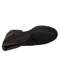 Men's laced shoe in brown leather and suede - Available sizes:  46, 47