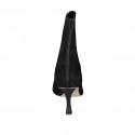 Woman's ankle boot with zipper and elastic bands in black suede heel 9 - Available sizes:  42