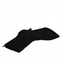Botin para mujer con cremallera y elasticos en gamuza negra tacon 9 - Tallas disponibles:  42, 43, 46