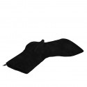 Woman's ankle boot with zipper and elastic bands in black suede heel 9 - Available sizes:  42