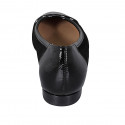Zapato de salon para mujer en piel y charol negro con tachuelas tacon 2 - Tallas disponibles:  43, 44