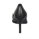 Escarpin pour femmes en cuir noir avec accessoire talon 8 - Pointures disponibles:  31, 32, 34, 42