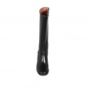 Botas para mujer en piel negra con cremallera tacon 8 - Tallas disponibles:  32, 34, 42, 43, 45