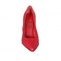 ﻿Escarpin à bout pointu pour femmes en cuir de couleur rouge talon 9 - Pointures disponibles:  42