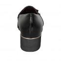 Mocasín para mujer con borlas, elasticos y plantilla extraible en charol negro cuña 4 - Tallas disponibles:  31