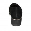 Zapato para mujer con plantilla extraible en gamuza negra cuña 4 - Tallas disponibles:  31