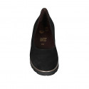 Zapato para mujer con plantilla extraible en gamuza negra cuña 4 - Tallas disponibles:  31