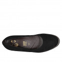 Décolleté da donna con plantare estraibile in camoscio nero zeppa 4 - Misure disponibili: 31
