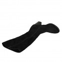 Woman's boot with zipper in black suede and elastic material heel 7 - Available sizes:  32, 33, 42, 43