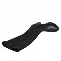 Woman's boot with zipper in black leather and elastic material heel 7 - Available sizes:  32, 42, 43