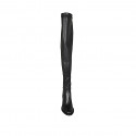 Woman's over-the-knee boot in black elastic material and leather heel 7 - Available sizes:  33, 43