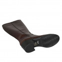 Woman's boot with zipper in brown leather heel 5 - Available sizes:  32