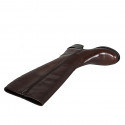 Woman's boot with zipper in brown leather heel 5 - Available sizes:  32