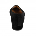 Mocasino para mujer en terciopelo bordado negro tacon 3 - Tallas disponibles:  32, 42