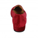 Mocasino para mujer en terciopelo bordado rojo tacon 3 - Tallas disponibles:  33, 45