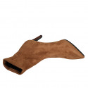 Bottines a punta para mujer en gamuza elastica brun clair tacon 8 - Pointures disponibles:  42