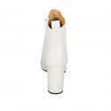 Bottines pour femmes avec fermeture éclair en cuir blanc talon 8 - Pointures disponibles:  43