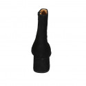 Stivaletto da donna con cerniera e puntale in camoscio nero tacco 5 - Misure disponibili: 32