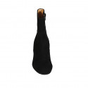 Botines para mujer con cremallera y puntera en gamuza negra tacon 5 - Tallas disponibles:  32
